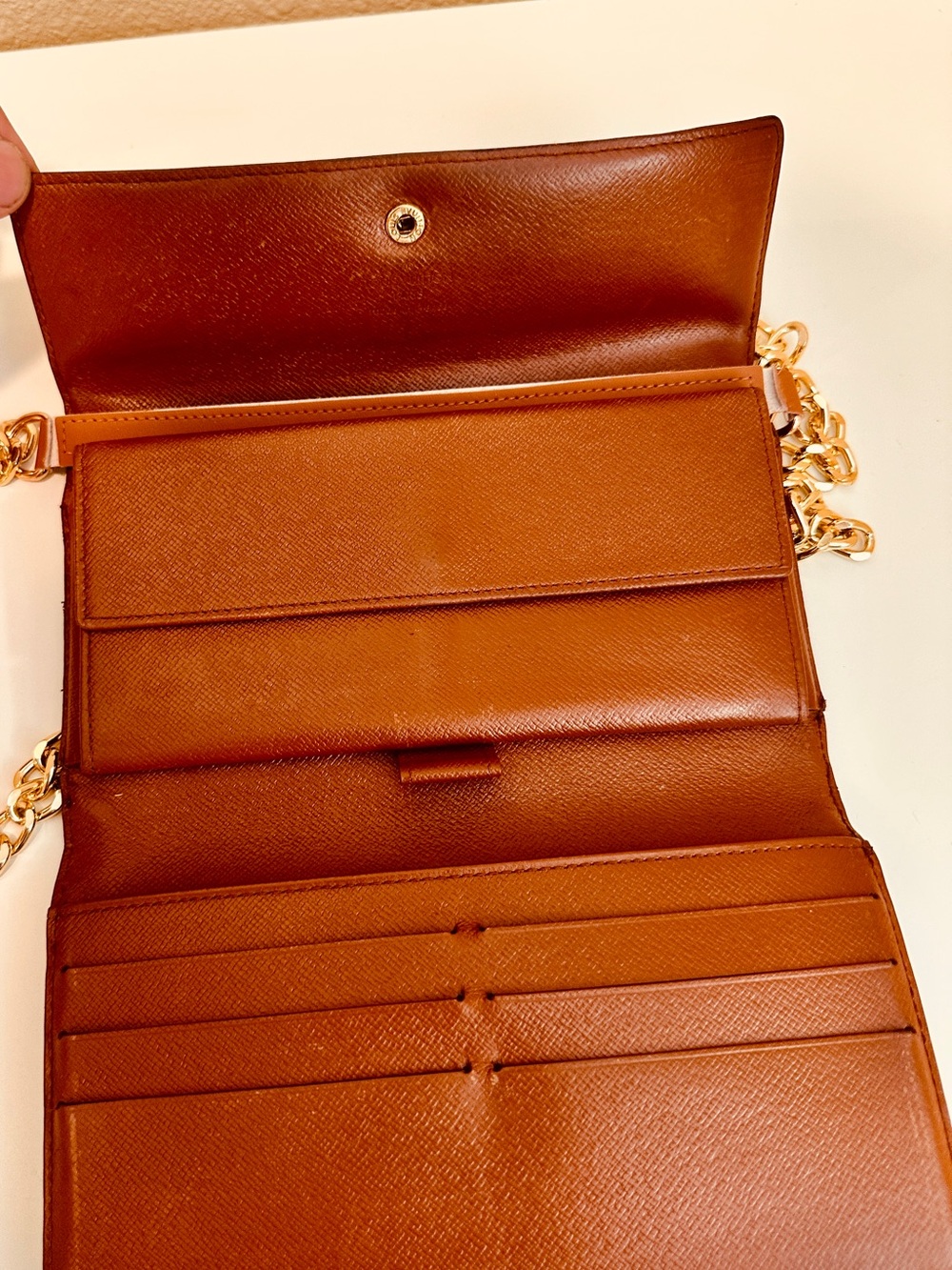 Louis Vuitton Monogram Canvas Wallet on Chain - Brown with Gold Hardware - Picture 7 of 9